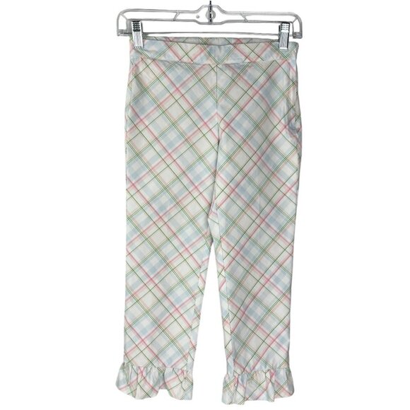 Janie and Jack Other - Janie and Jack Plaid White Ruffle Dress Pants Girl Size 10